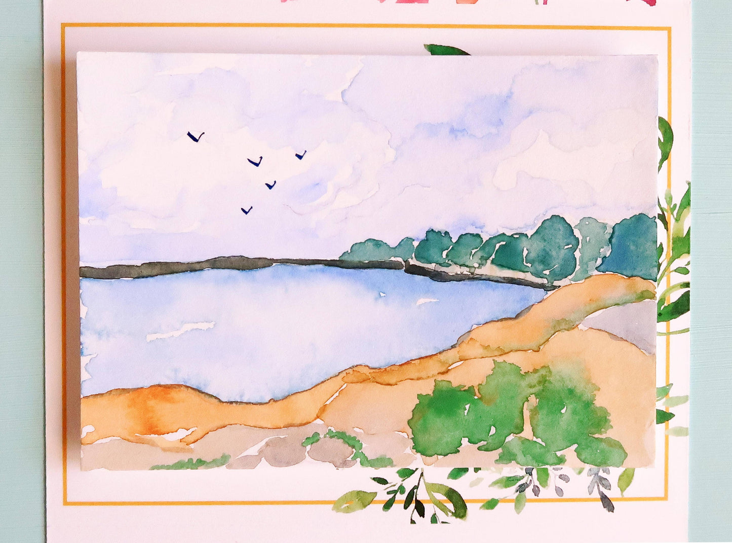 Ocean Beach Landscape Watercolor Paint by Number DIY  Kit