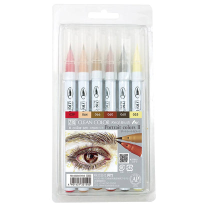 ZIG Clean Color Real Brush 6 Color Sets