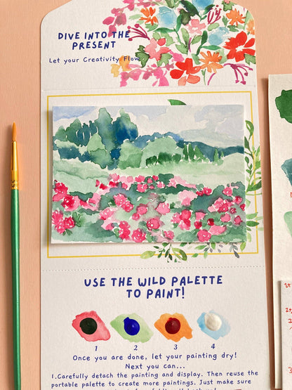 Rose Flowers Landscape Watercolor Paint by Number DIY  Kit
