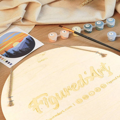 Paint by numbers on Wood Slice - Beauty Behind Flowers