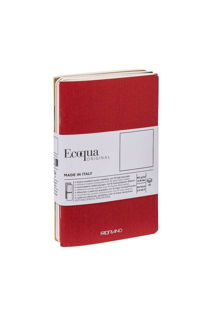 Fabriano EcoQua Pocket-Sized Notebook, 4 Notebook Pack