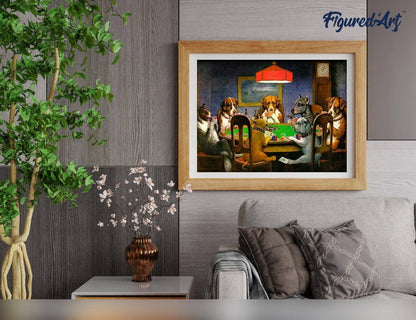 Paint by Numbers Framed - Dogs playing Poker