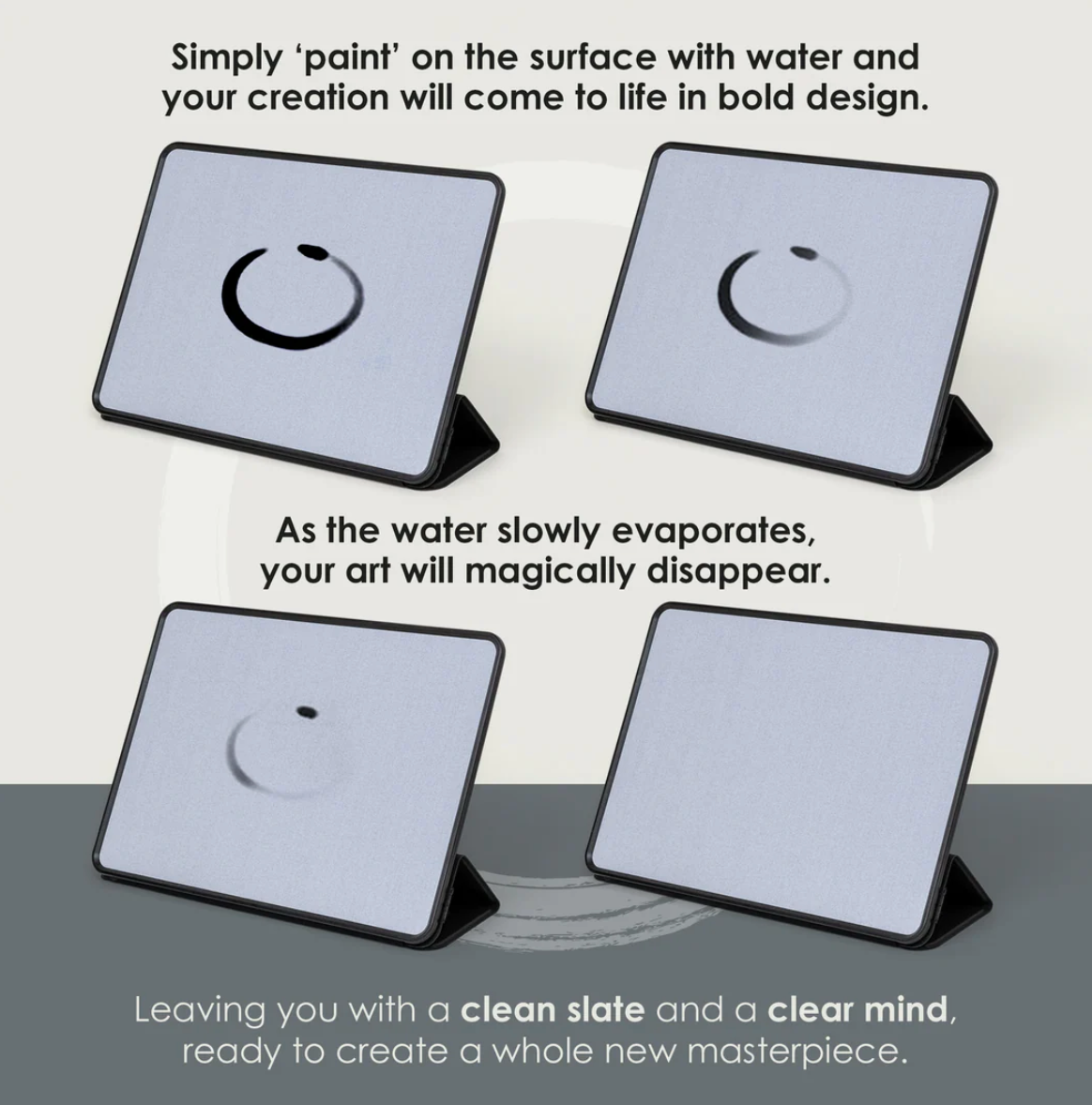 Enso, Buddha Board - paint with water art board, mindfulness gift