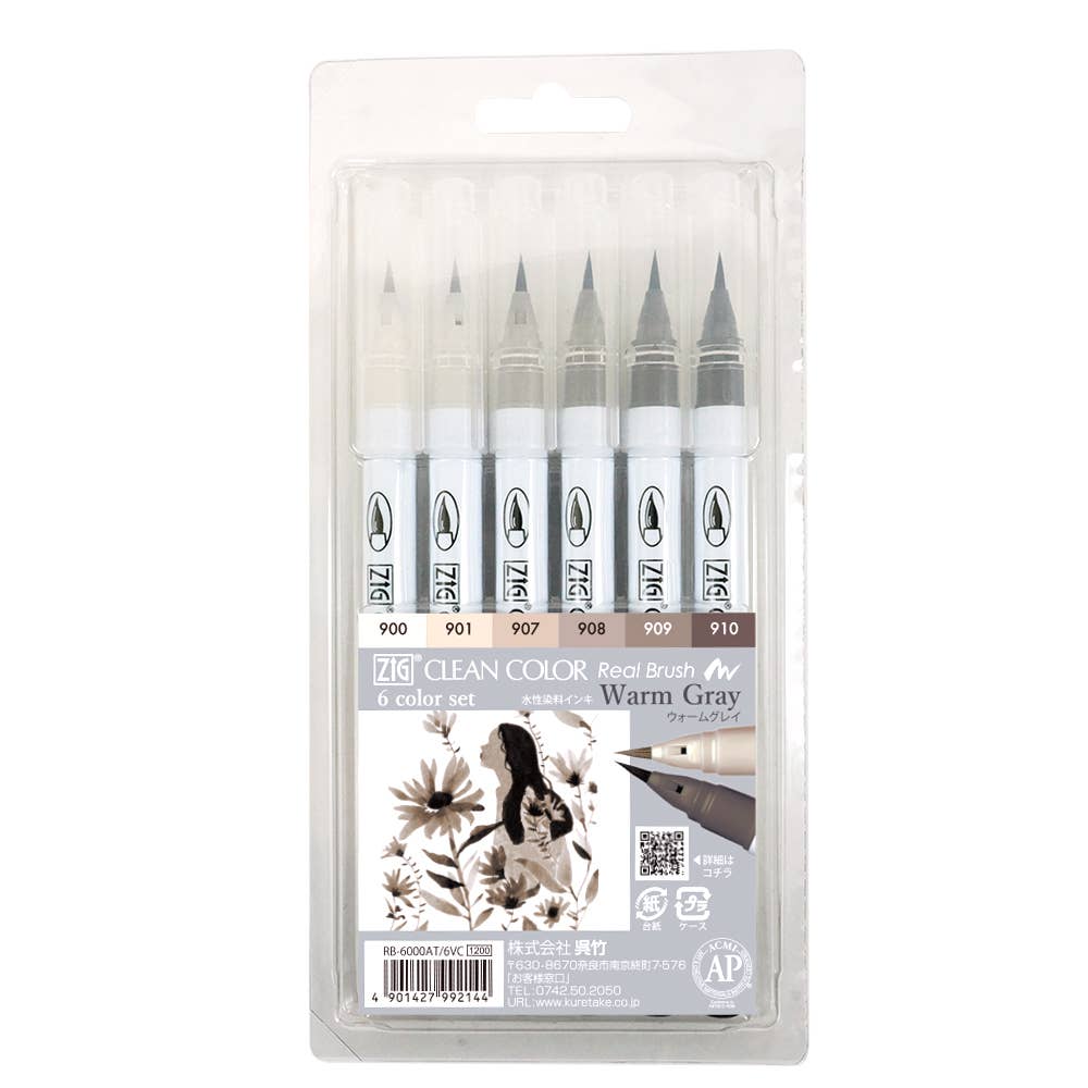 ZIG Clean Color Real Brush 6 Color Sets