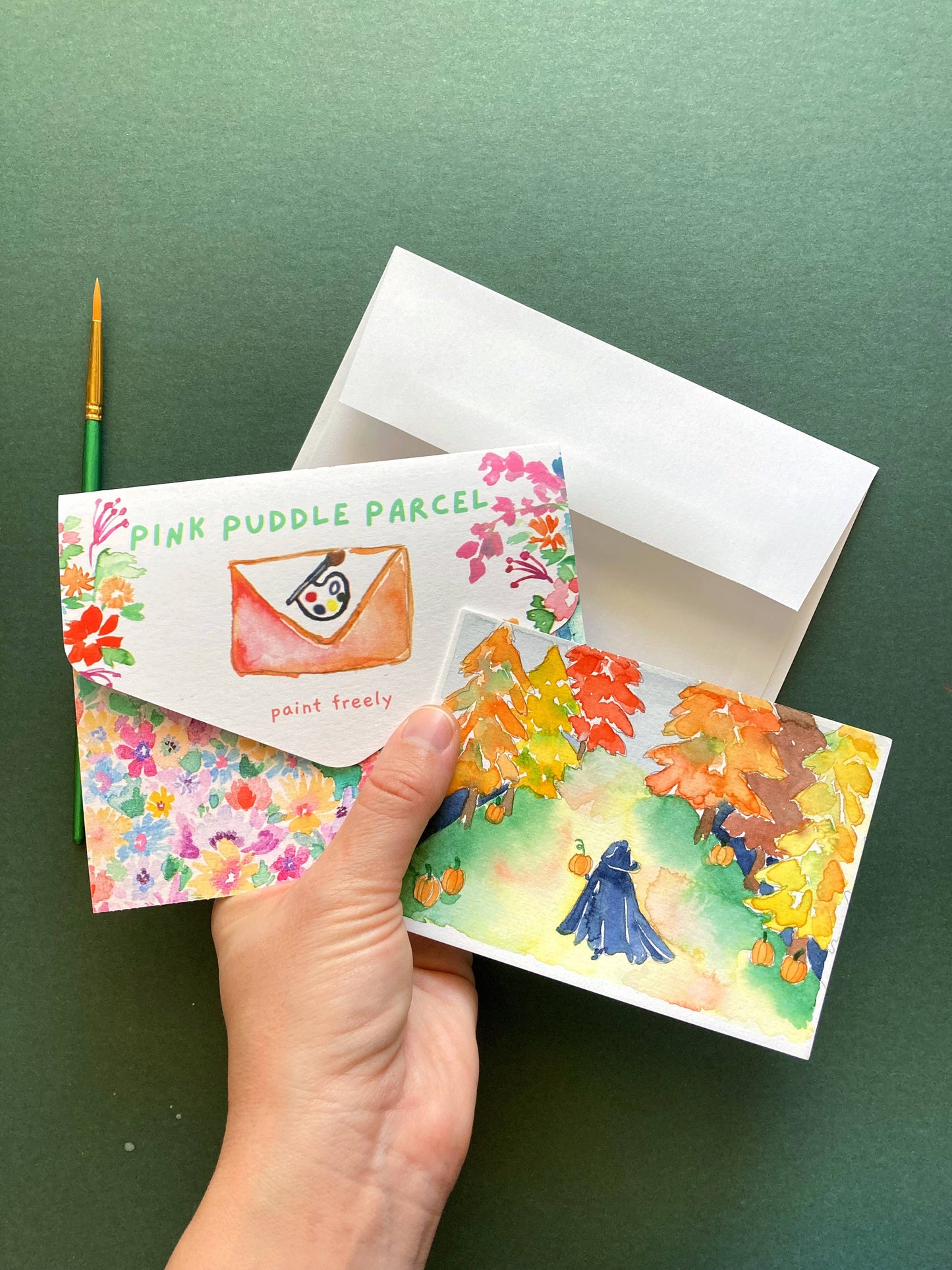 Autumn Woods Witch Watercolor Paint by Number DIY Kit