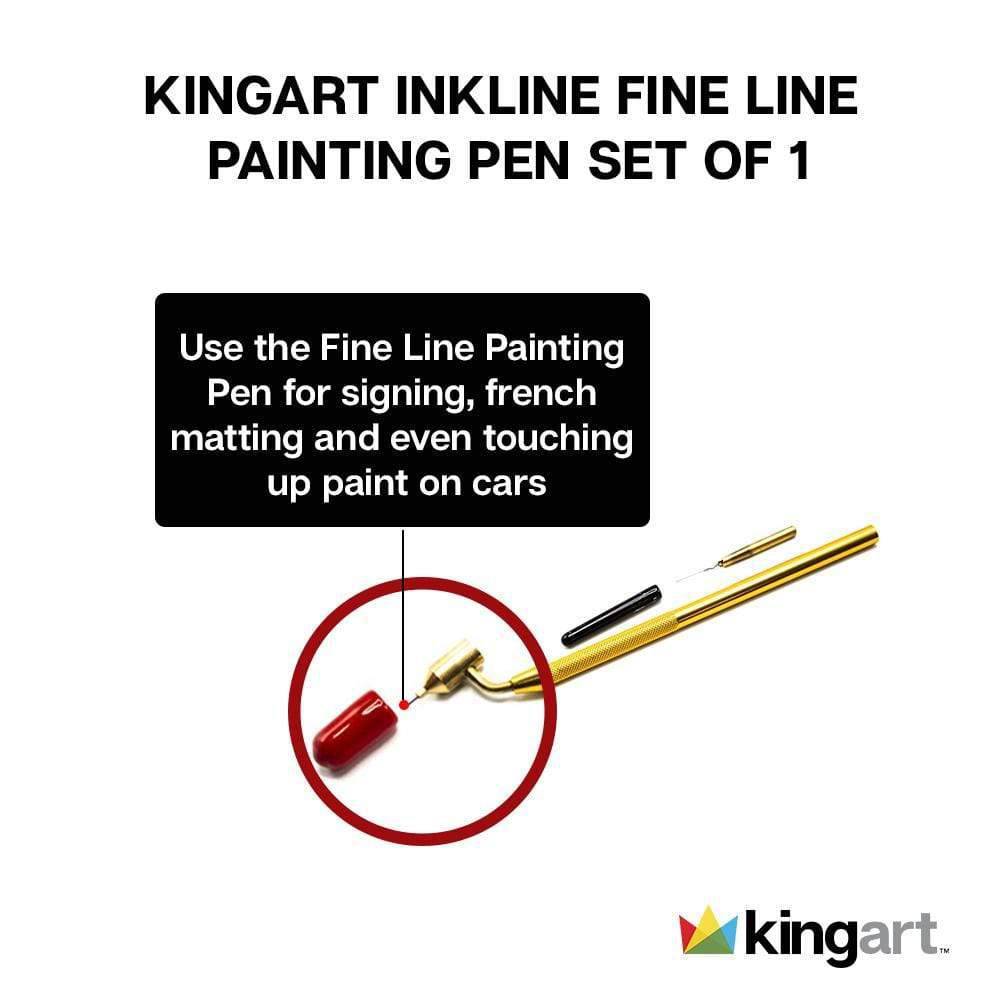 Kingart Inkline Fine Line Painting Pen set with description on a white background