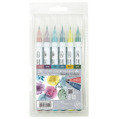 ZIG Clean Color Real Brush 6 Color Sets