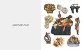 Collection of decorative items including vases, sculptures, and a basket on a white background.