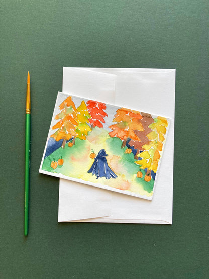 Autumn Woods Witch Watercolor Paint by Number DIY Kit