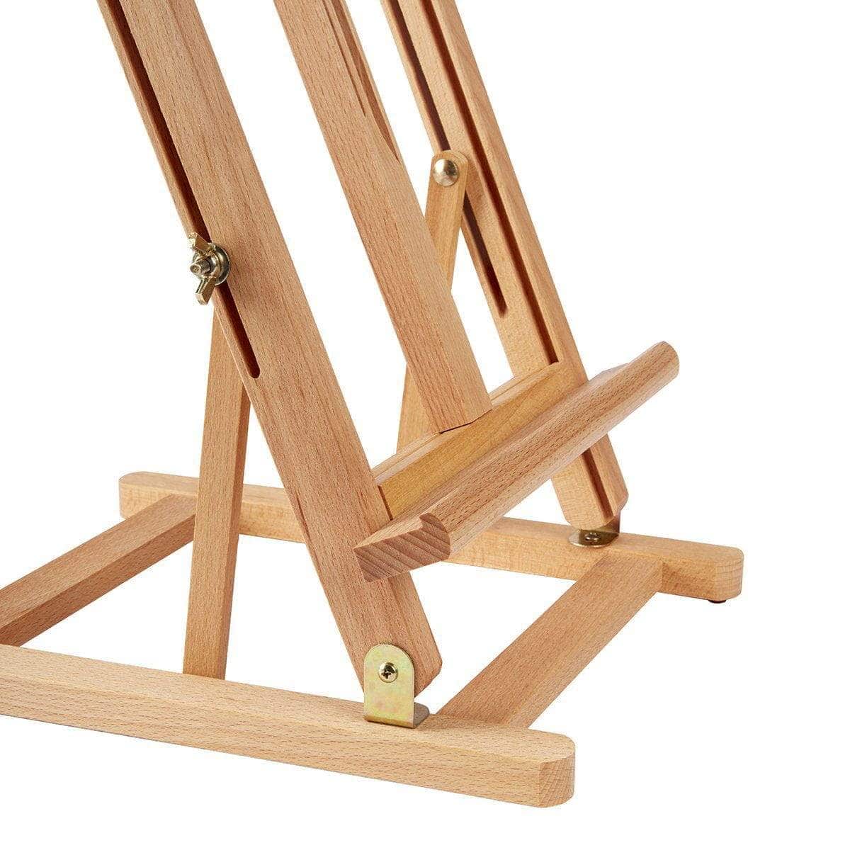 Wooden easel on a white background