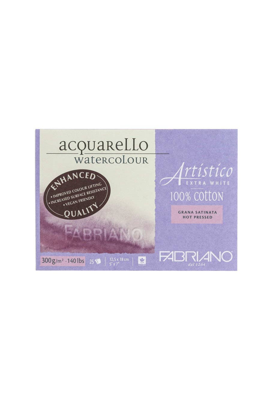 Box of Fabriano Acquarello watercolour paper on a white background
