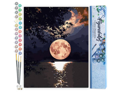 Paint by numbers - Moon Reflection on the Lake