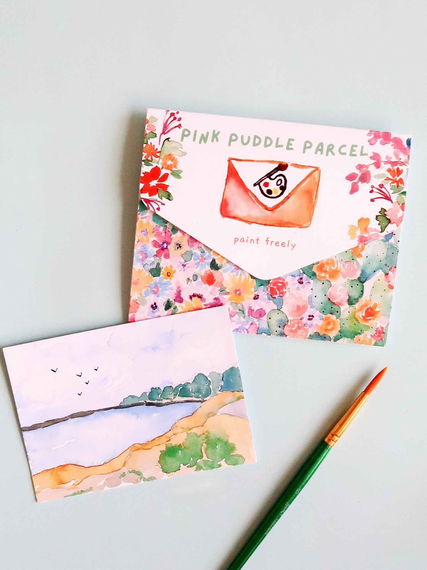 Ocean Beach Landscape Watercolor Paint by Number DIY  Kit