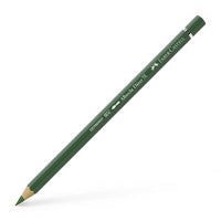 Green colored pencil on a white background