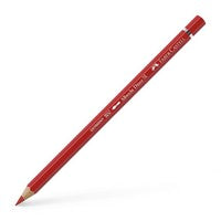 Red colored pencil on a white background