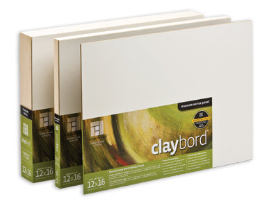 Two packages of Claybord on a white background