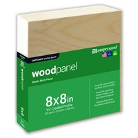 birch ampersand woodpanel 8 by 8 inches