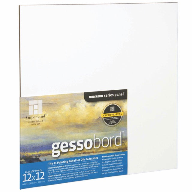 Ampersand Art Gessobord Museum Series Wood Panel Set, Archival, Eco-Friendly, Made in the USA