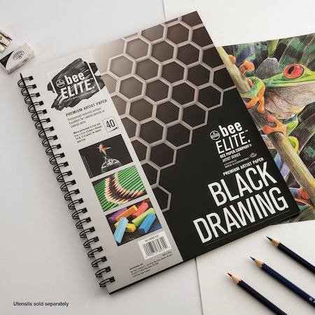 Bee Elite Spiral Drawing Pad - Black Paper