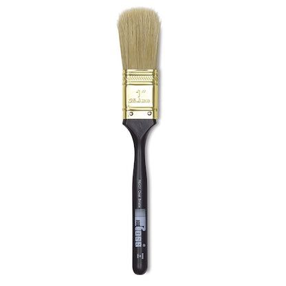 A 1-inch oval bristle brush with a black handle and flat synthetic bristles, branded with the Bob Ross name.