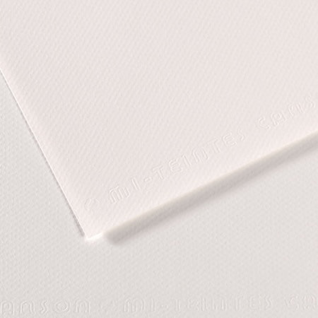 A collection of Canson Mi-Teintes paper sheets in various colors arranged in a fan-like spread. They appear to be medium-weight and have a textured surface.