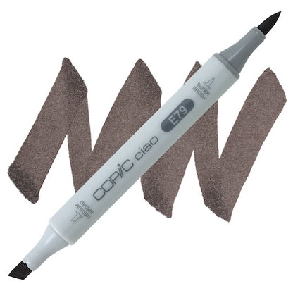 Copic Ciao marker in cashew color with a double-ended design, showing the super brush tip and a medium broad tip combo.