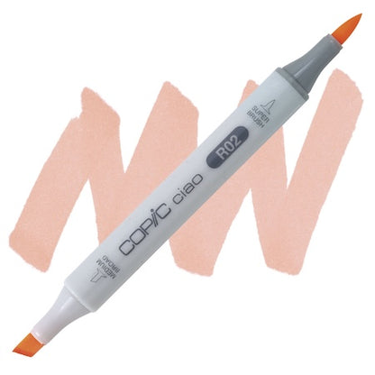 Copic Ciao marker in Rose Salmon color with a double-ended design, showing the tip and the barrel.