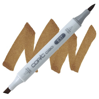 Copic Ciao marker in color Sepia with a double-ended design, showing the tip and the cap.
