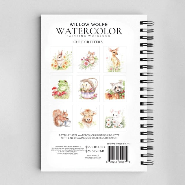 Watercolor Workbooks By Willow Wolfe— practice lessons, exercises and study projects