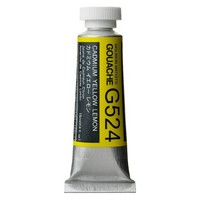 Tube of Gouache paint with a yellow label on a white background