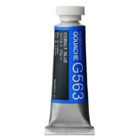 Tube of Gouache paint in Coral Blue color on a white background