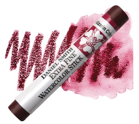 Daniel Smith watercolor stick with a swatch of pink color on a white background