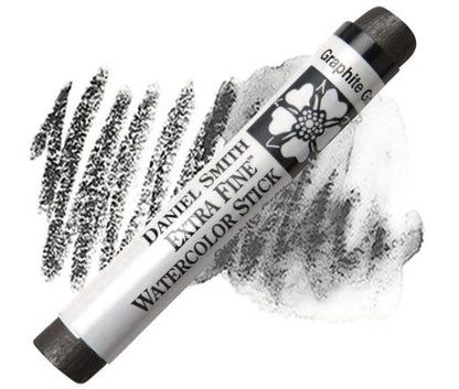Daniel Smith watercolor stick with a swatch of graphite color on a white background
