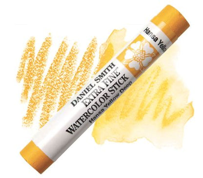 Daniel Smith Extra Fine Watercolor Stick in Hansa Yellow Deep on a white background