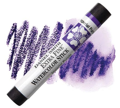 Daniel Smith watercolor stick with purple swatches on a white background