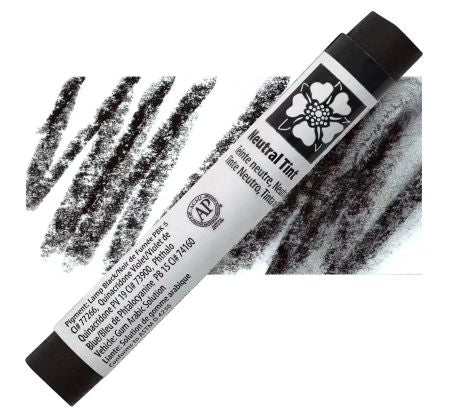 Tube of neutral tint with black swatch on a white background