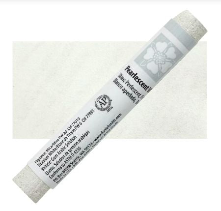 Pearlescent pigment tube on a white background