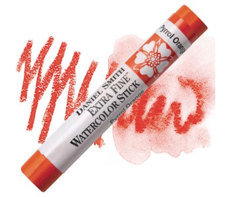 Daniel Smith Extra Fine Watercolor Stick with orange color on a white background