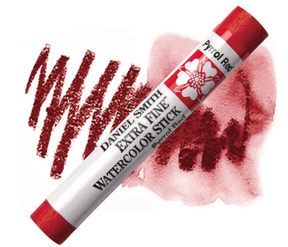 Red watercolor stick with visible color swatch on a white background