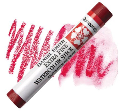 Daniel Smith watercolor stick with pink strokes on a white background