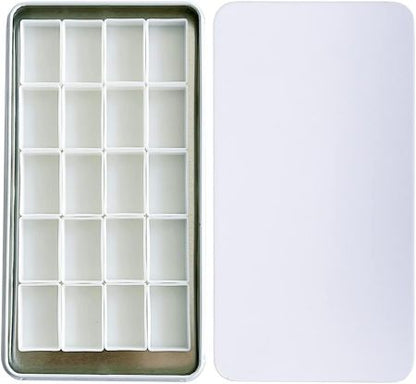 40PCS Empty Half Pans with Magnetic Strip & Travel Tin Palette Case for Watercolor, Acrylic & Oil Painting