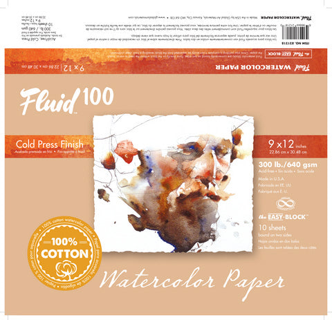 Fluid Watercolor Paper 9 by 12 inches cold press