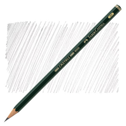 Faber-Castell pencil with graphite lines on a white background