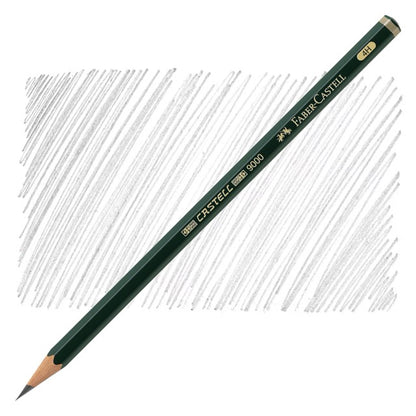 Faber-Castell 9000 pencil with sample strokes on a white background