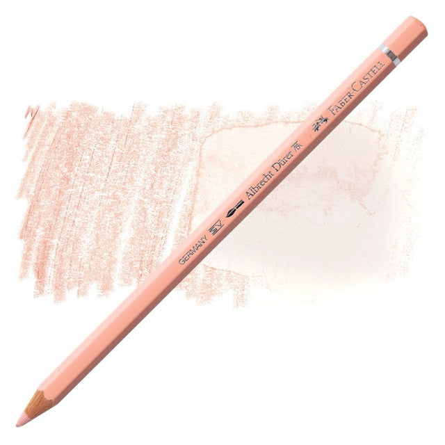 Pink colored pencil with 'Faber-Castell' branding on a white background with pink color swatch.