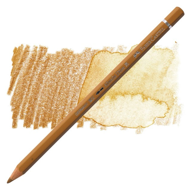 Color pencil with a sample of color swatch on a white background