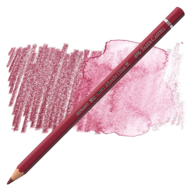 Faber-Castell colored pencil with pink color swatch on a white background