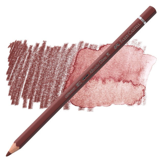 Faber-Castell colored pencil with color swatches on a white background
