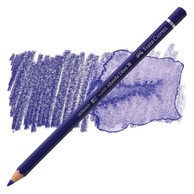 Faber-Castell pencil with blue color swatch on a white background