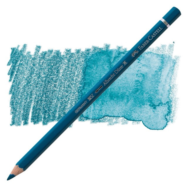Blue colored pencil with a sample of blue color swatch on a white background